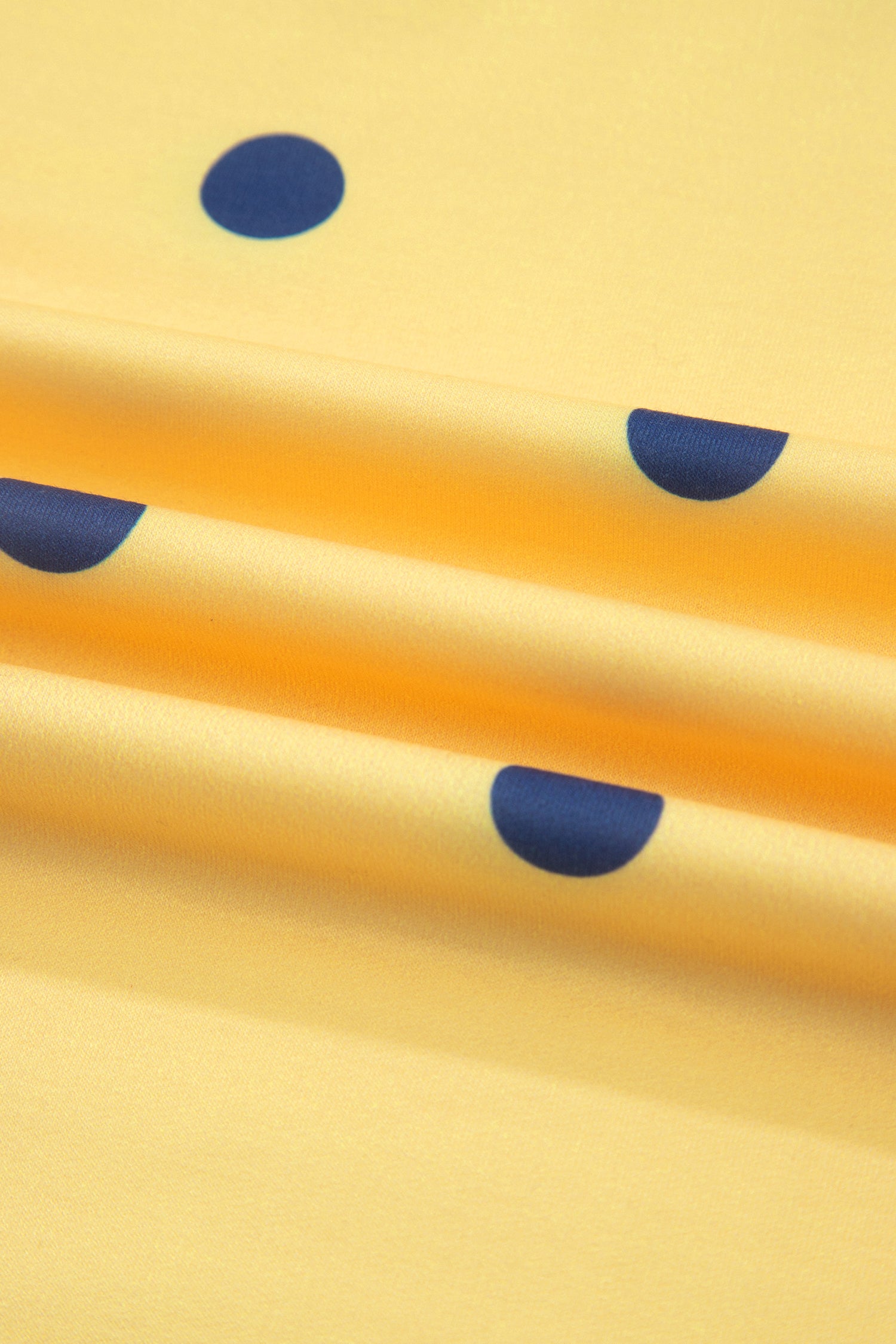 Yellow Polka Dot Print Crossed Seam Detail Oversize Tee