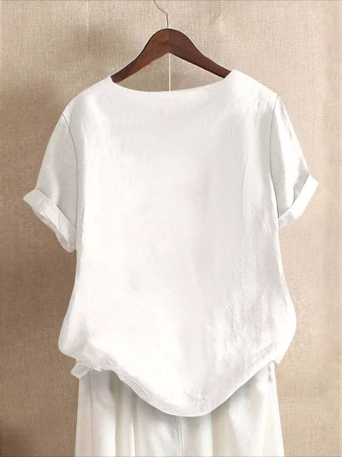 Relaxed Fit Short Sleeve Blouse with Floral Pattern