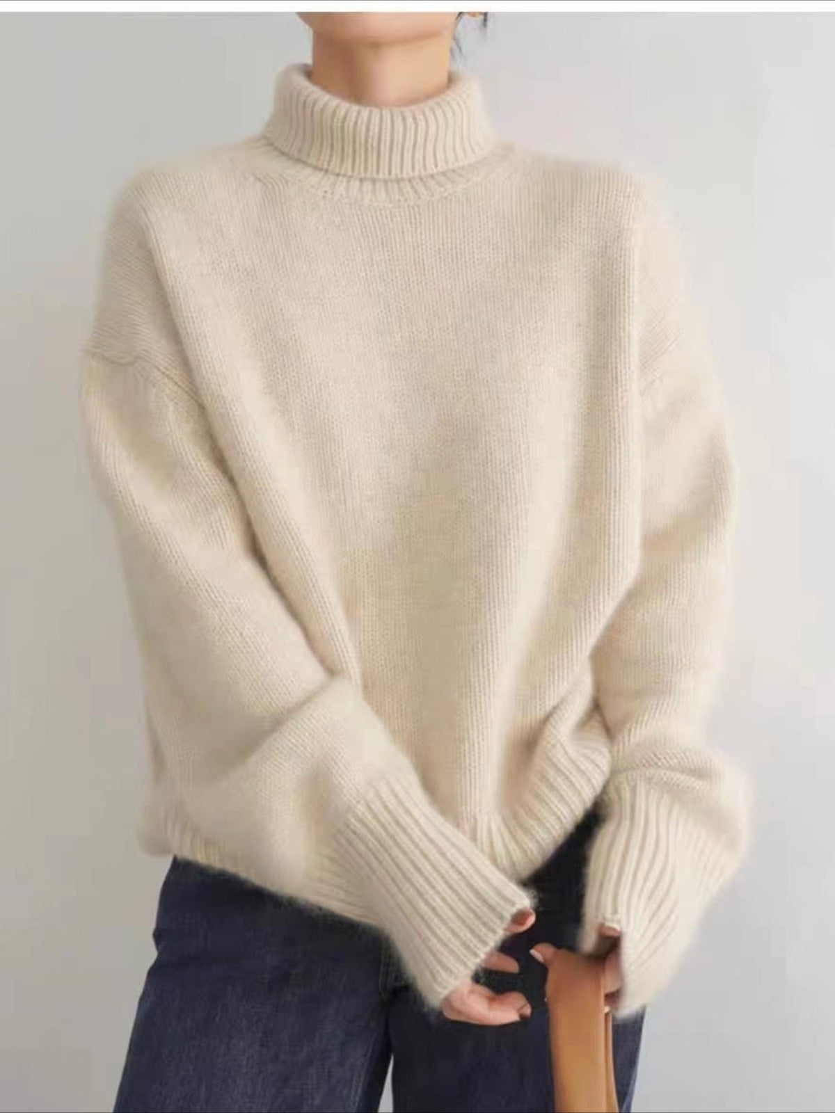 Lazy Style Loose and Versatile Knitted Pullover Sweater