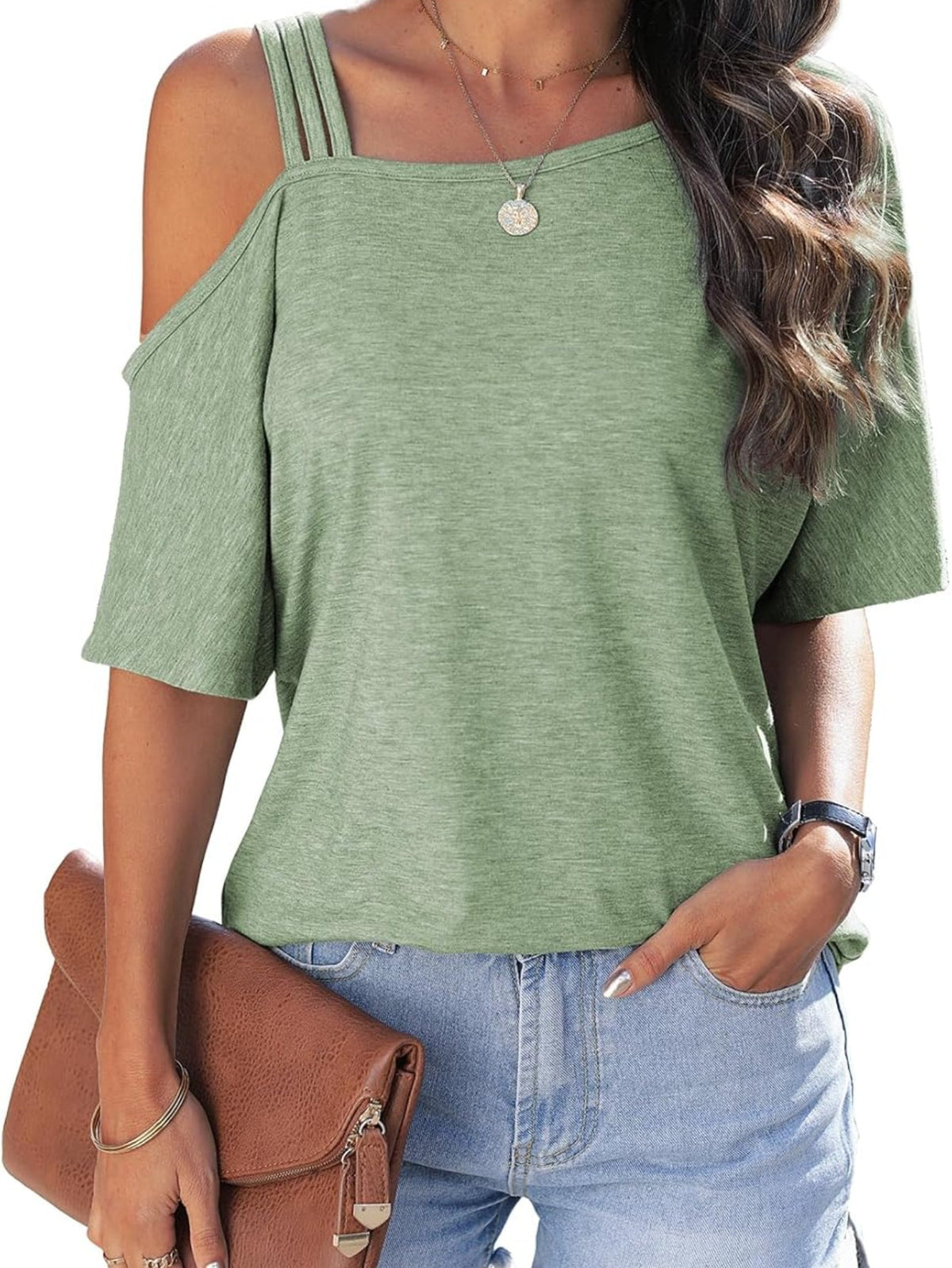Women's Sexy off Shoulder Tops Fashion T Shirts Blouses Summer Short Sleeve Casual Vacation Tees