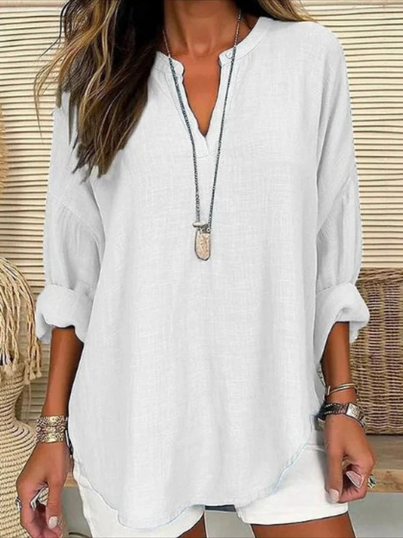 Floral Basic Casual Long Sleeve V Neck Regular Tops