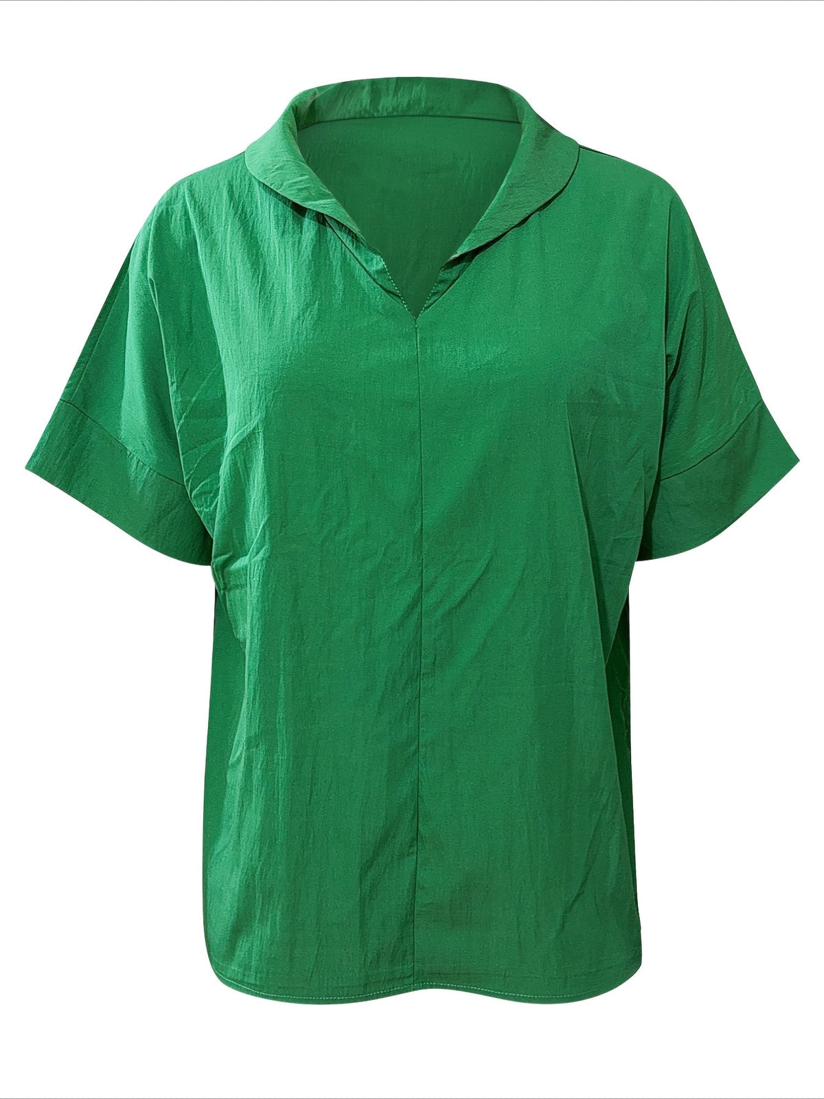 Casual Summer V-Neck Short Sleeve Solid Shirt