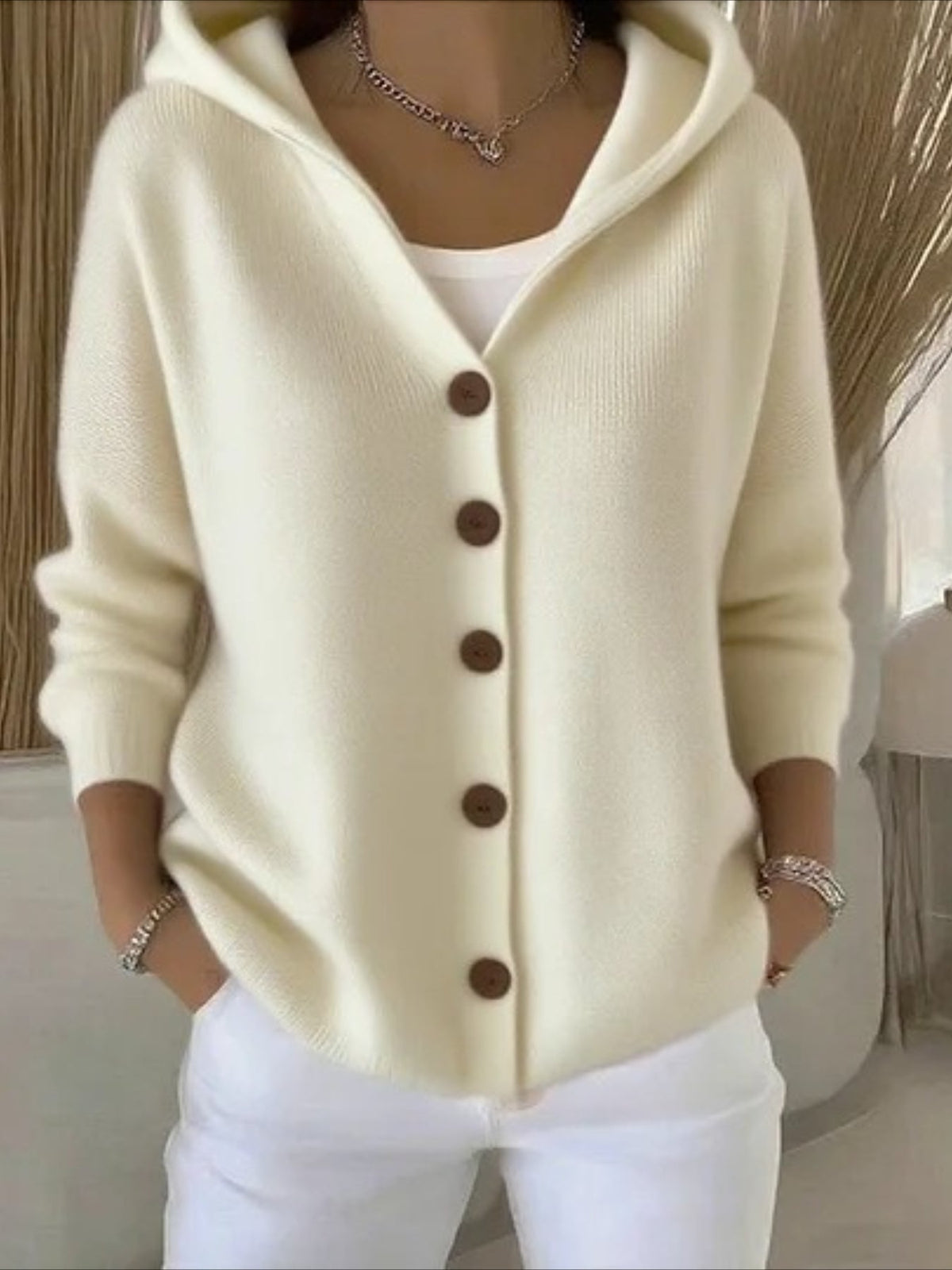 Soft and Comfortable Casual Long-sleeved Hooded Cardigan