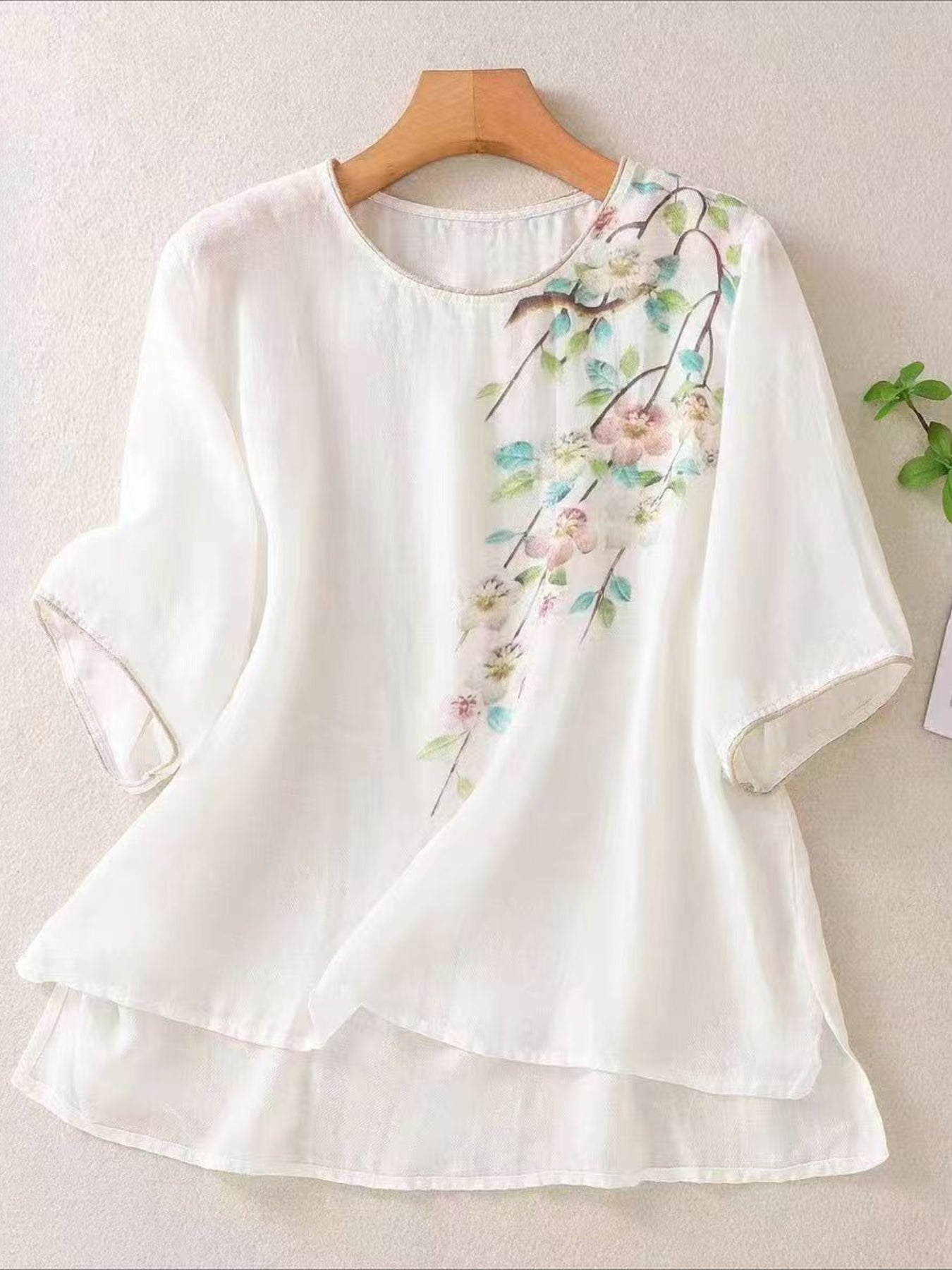 Elegant Cotton And Linen Shirt
