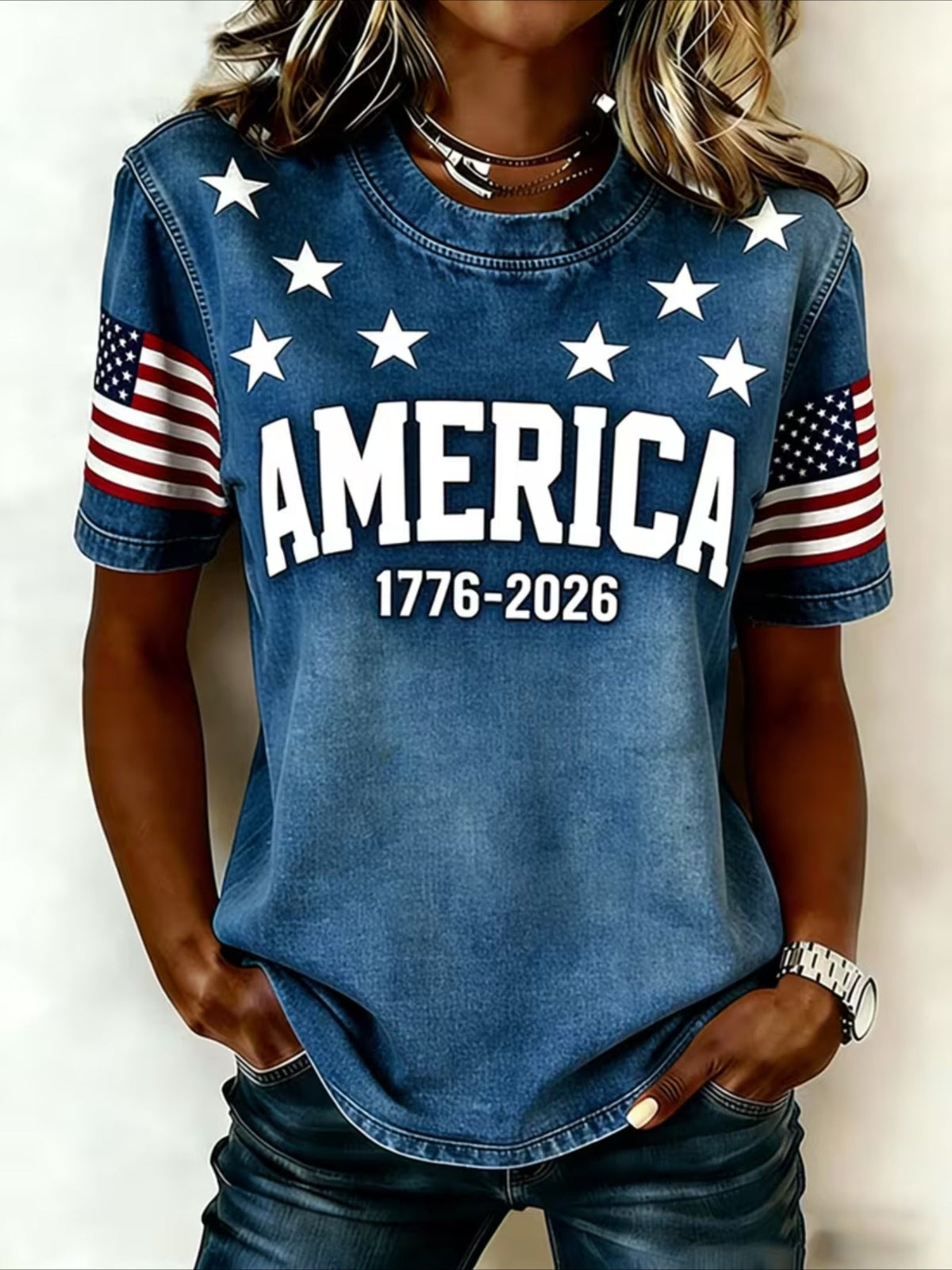 Flower Casual Pattern Crew Neck Short Sleeve T-shirt