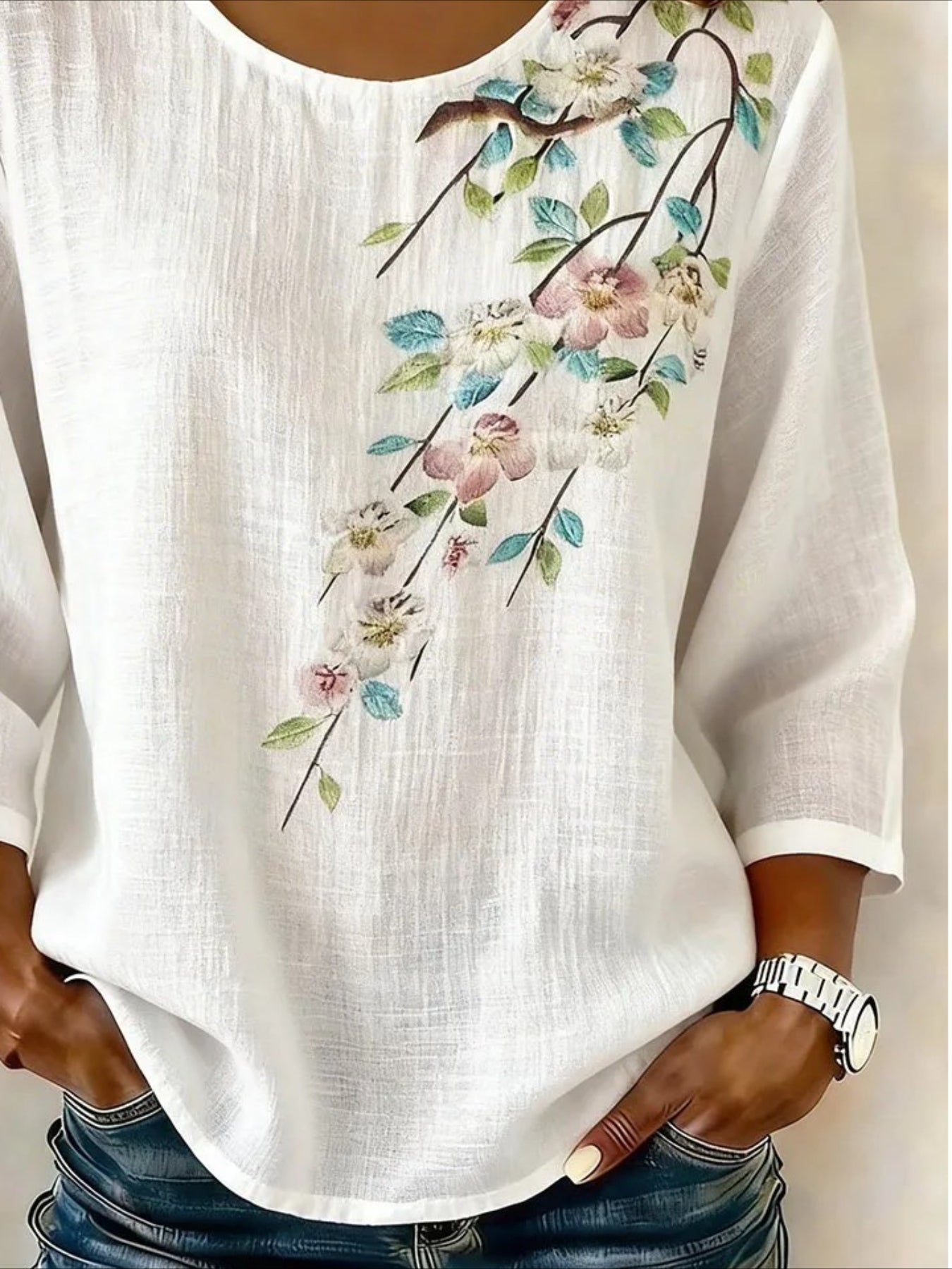 Elegant Cotton And Linen Shirt