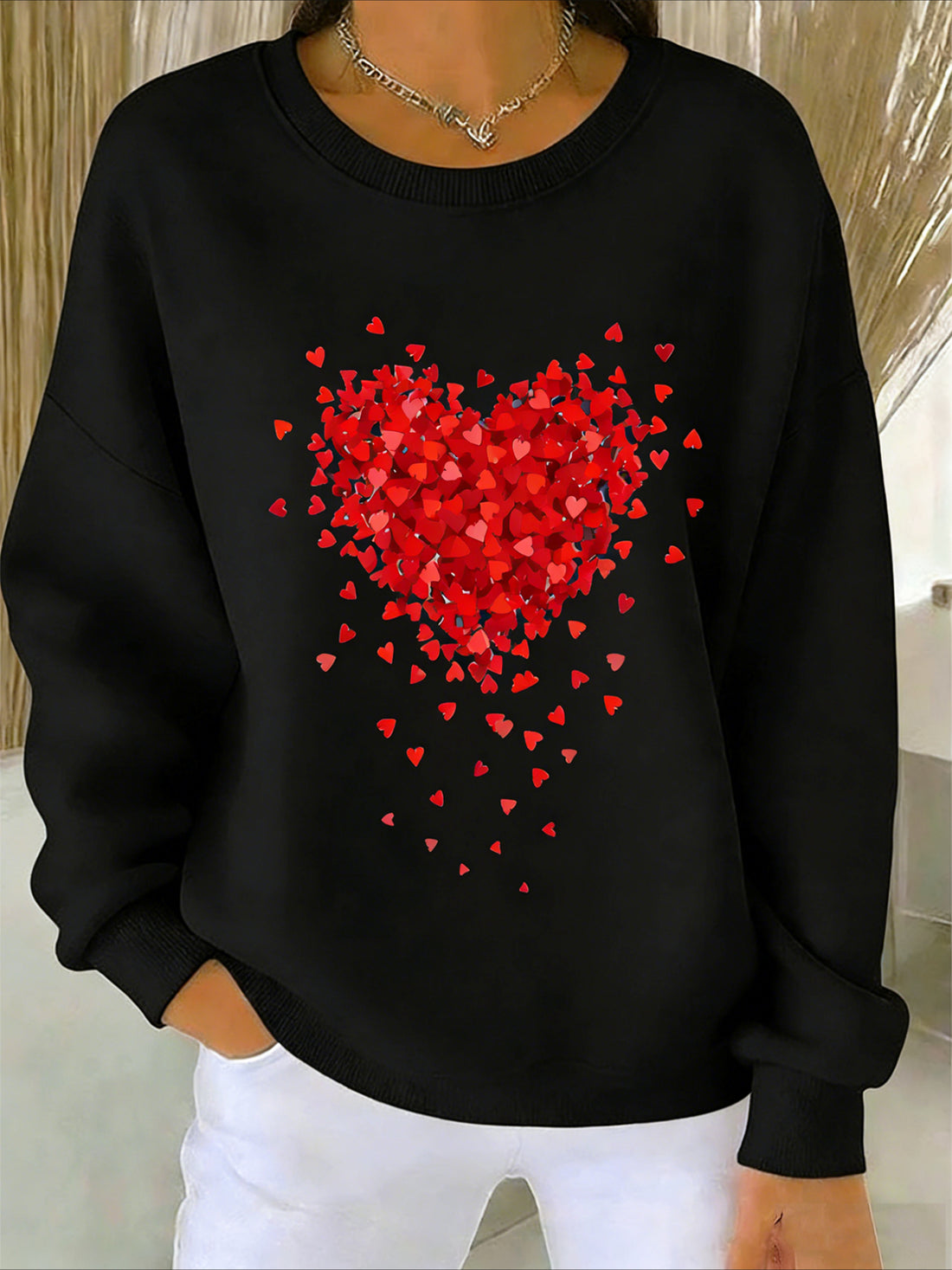 Love Casual Abstract Sweater Tee