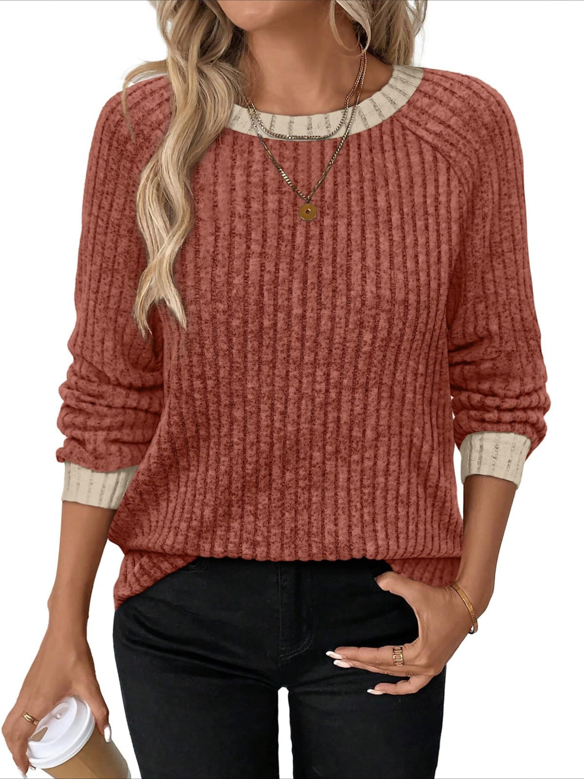 Loose Casual Fluff/Granular Fleece Fabric T-Shirt