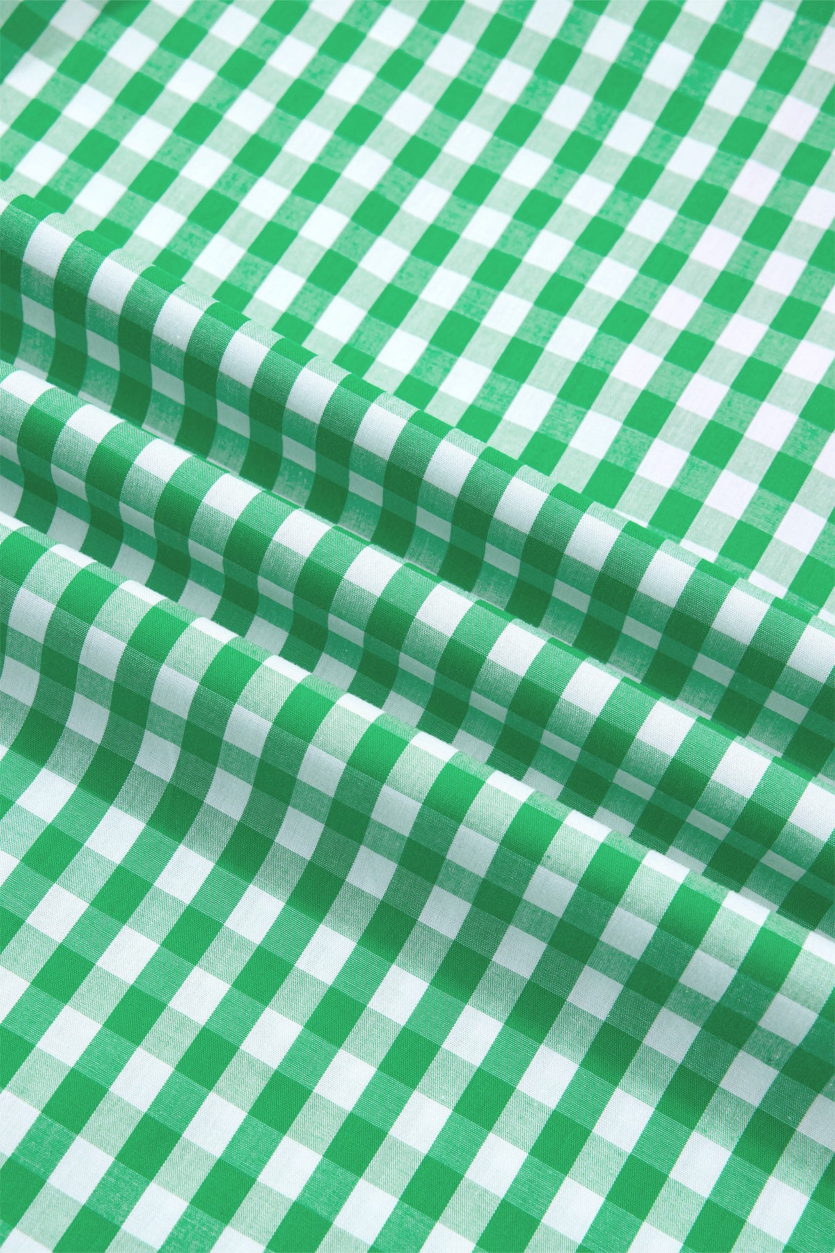 Bright Green Summer Color-Blocked Plaid Pattern Midi Dress