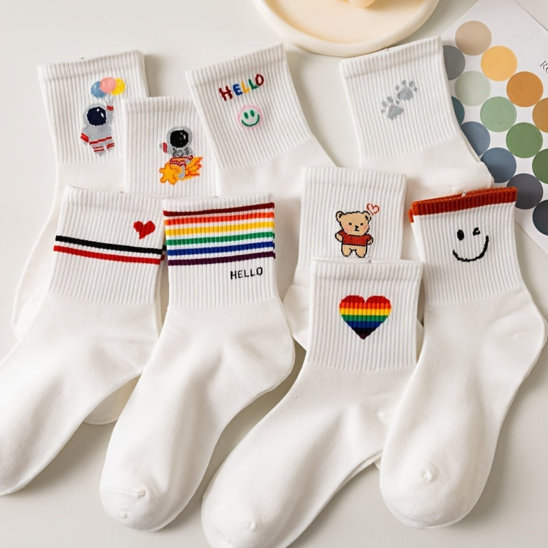 Academic Style Stocks, Cute & Soft Crew Socks, Stylish Korean Fashion Aesthetic