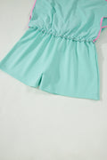 Moonlight Jade Colorblock Edge Drop Shoulder T Shirt and Skort 2Pcs Set