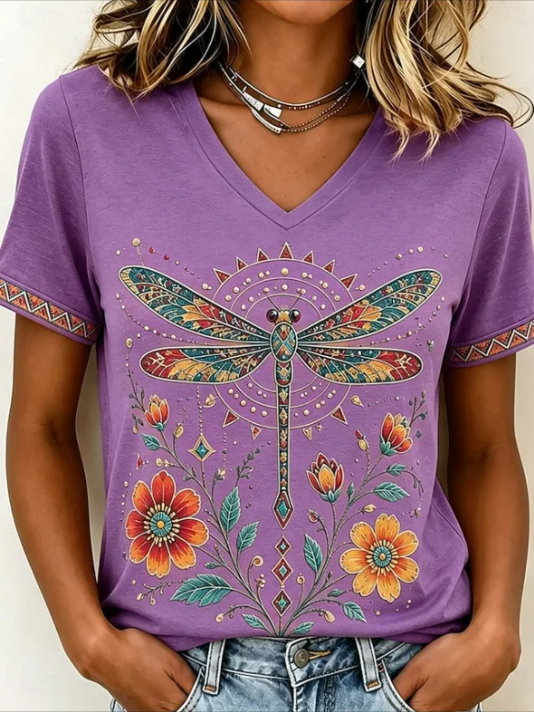Vintage Dragonfly Regular Print Fit T-Shirt