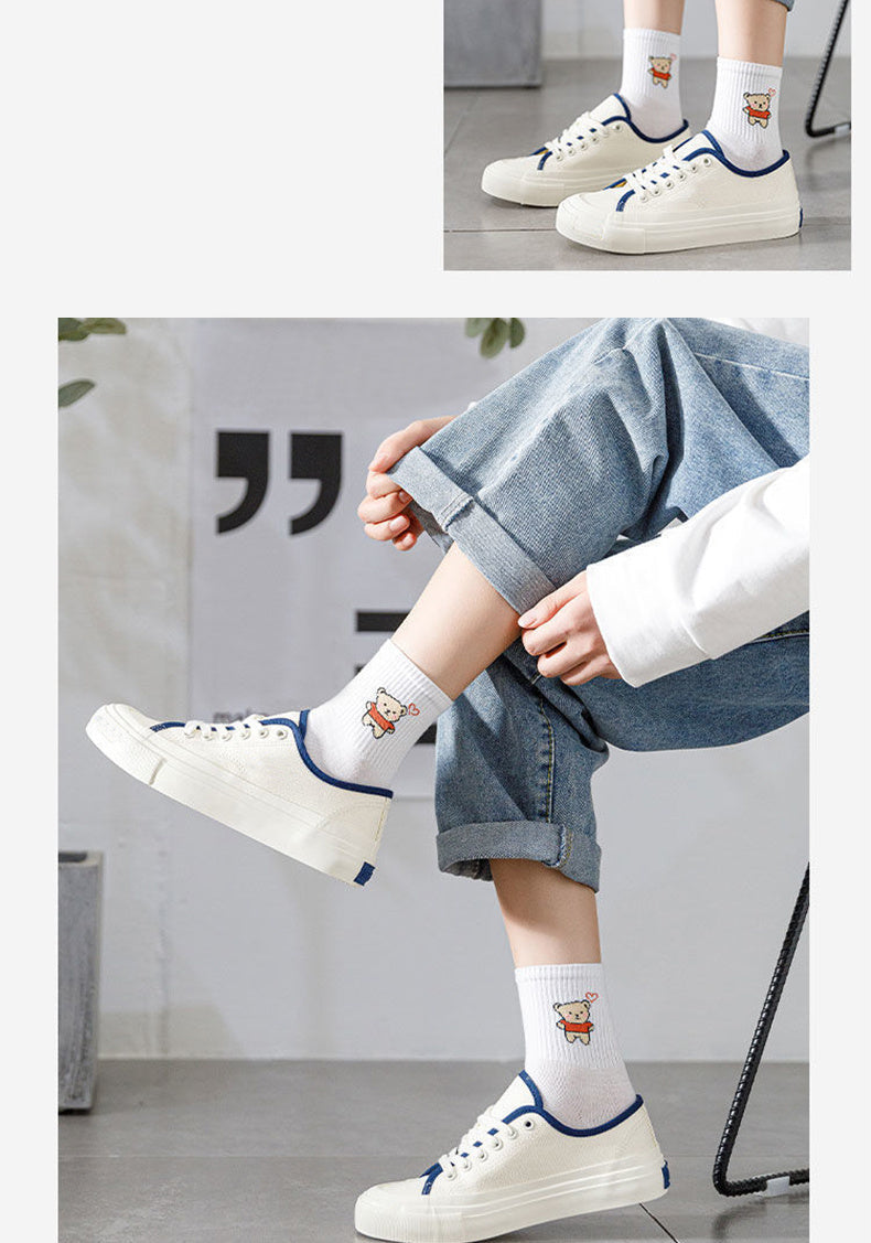 Academic Style Stocks, Cute & Soft Crew Socks, Stylish Korean Fashion Aesthetic
