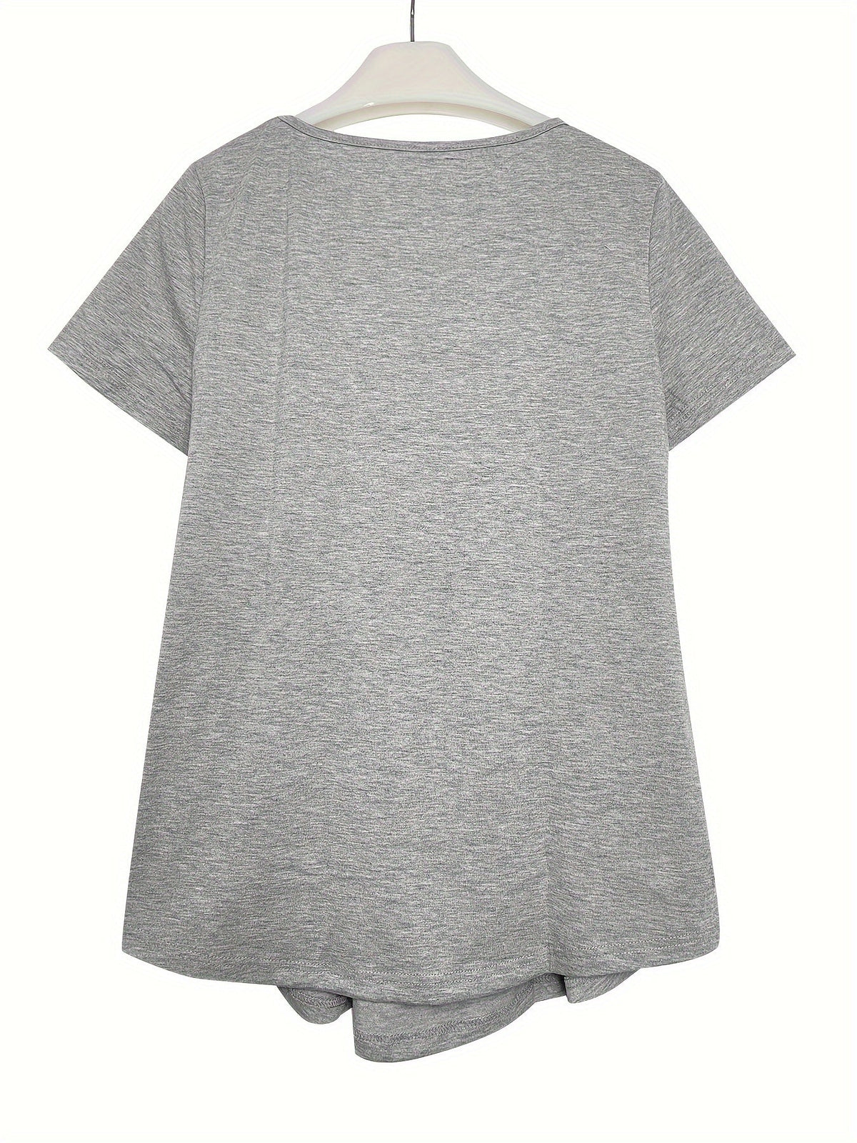Women's Contrast Lace Ruched T-Shirt - Casual Short Sleeve Top