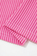 Sachet Pink Leopard Trim Twist Ribbed Short Set