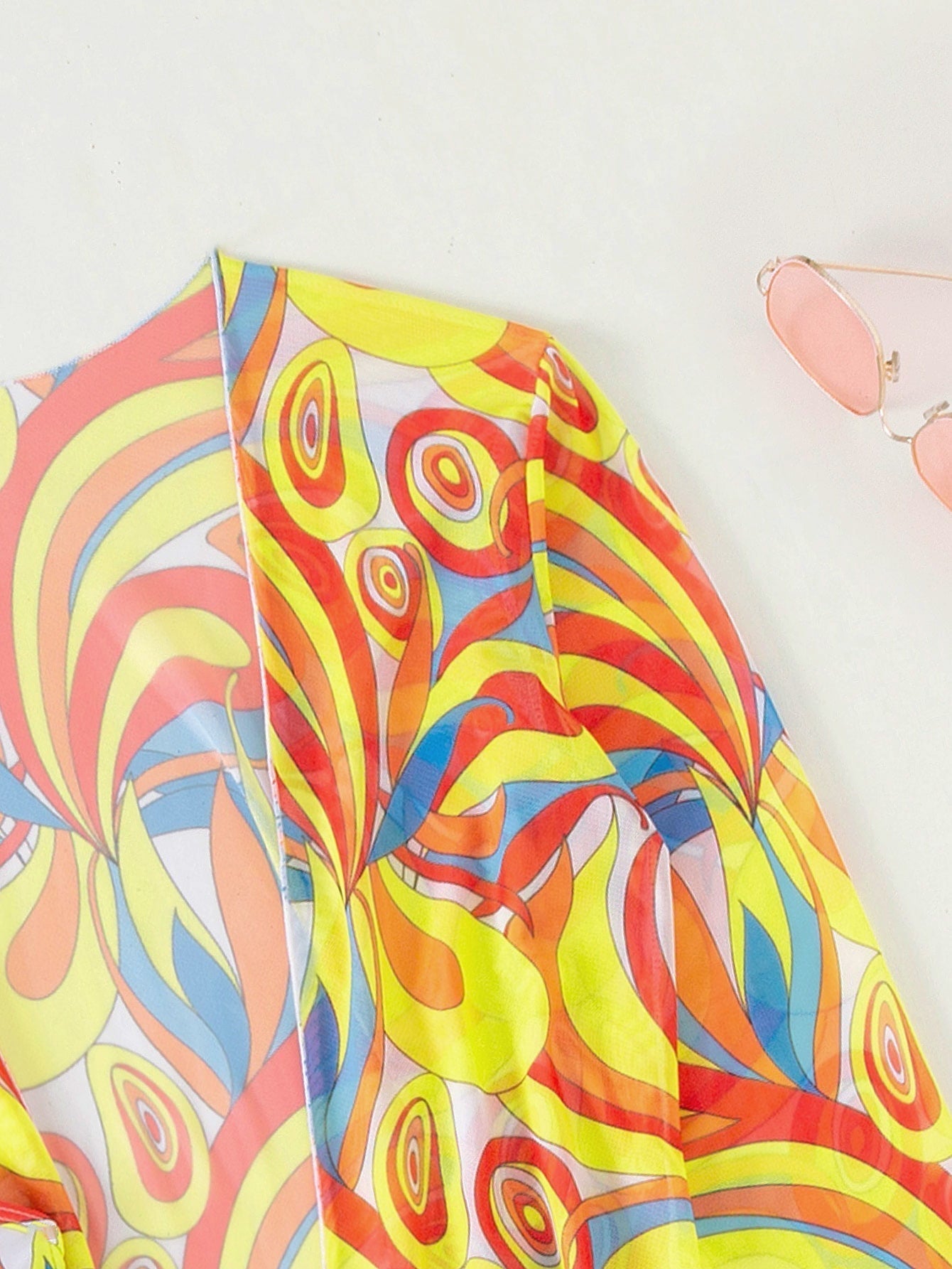 3pack Allover Print Drawstring Ruched Bikini Swimsuit
