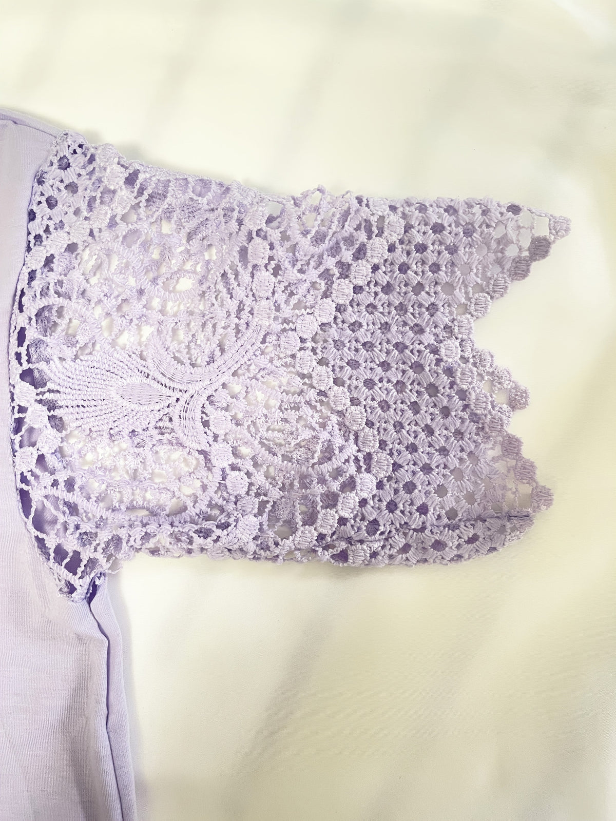 Pure Color Lace Patchwork Short Sleeve T-shirt