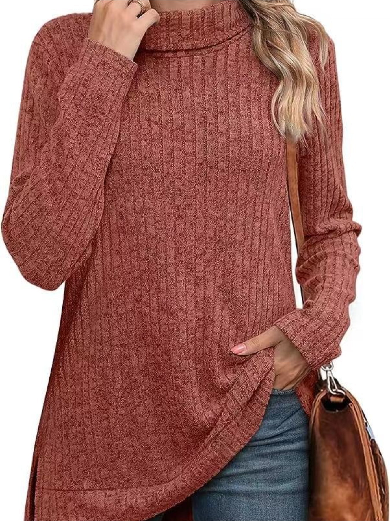 Pullover Turtle Neck Long Sleeve Sweater