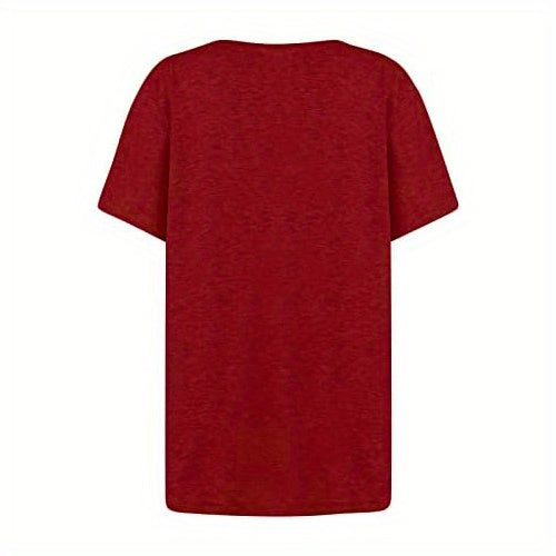 Ruched Solid Blouse, Casual Asymmetrical Short Sleeve Blouse