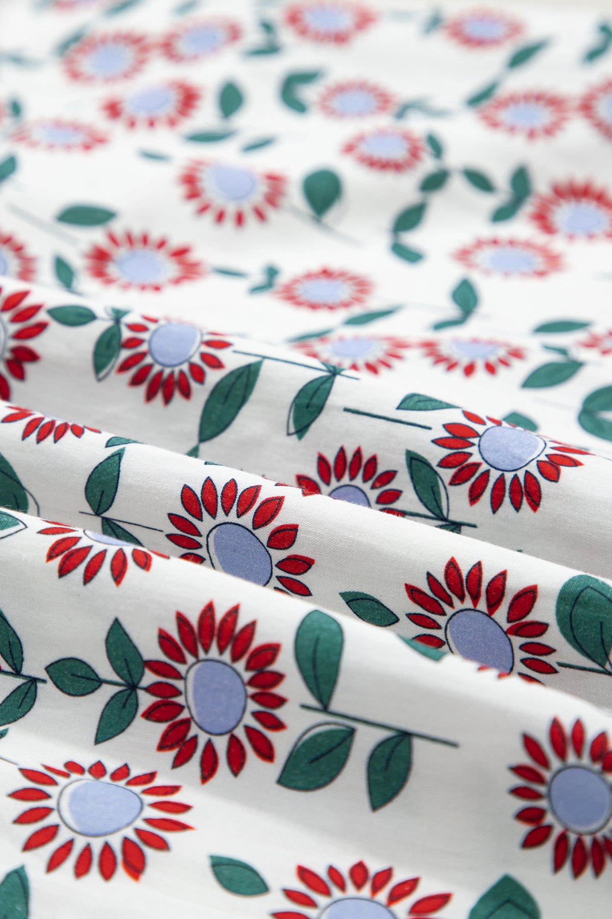 Red Cute Sunflower Printed Striped Patchwork Trim Flutter Sleeve Long Dress
