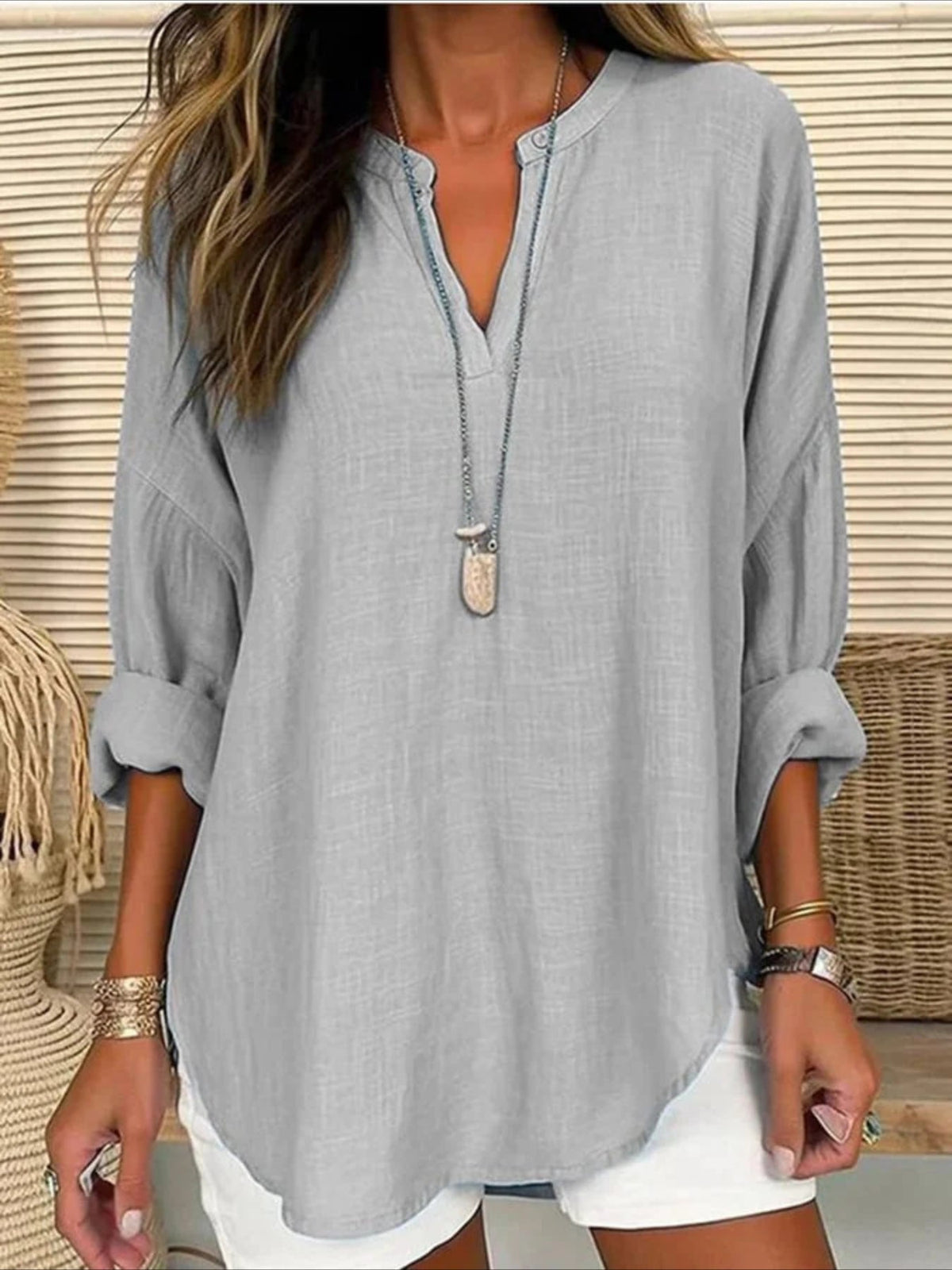 Floral Basic Casual Long Sleeve V Neck Regular Tops