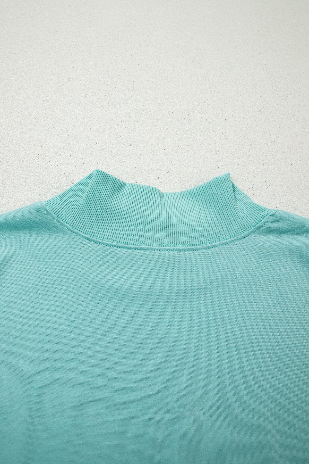 Mint Green Solid Color High Neck Cap Sleeve Loose Top