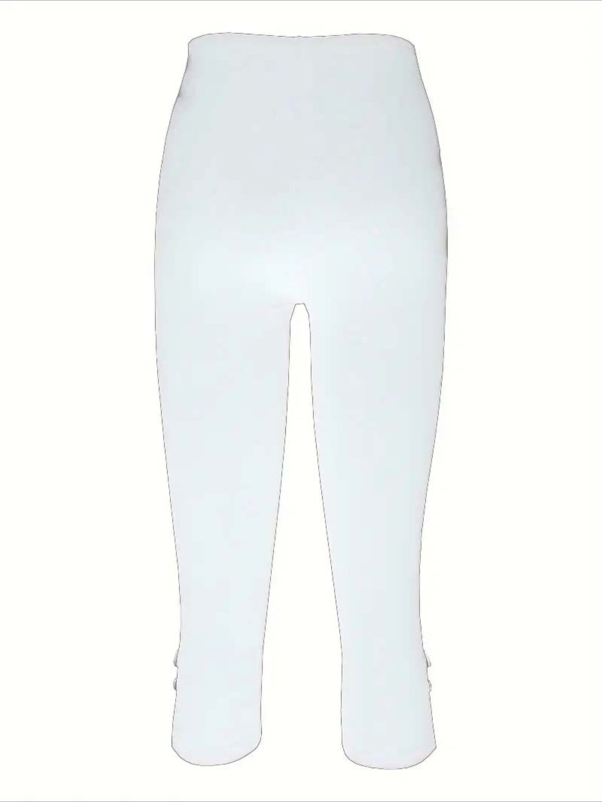 Slim Crop Casual Tights Calf-Length Natural Plain Split Quick Dry Soft Chinos