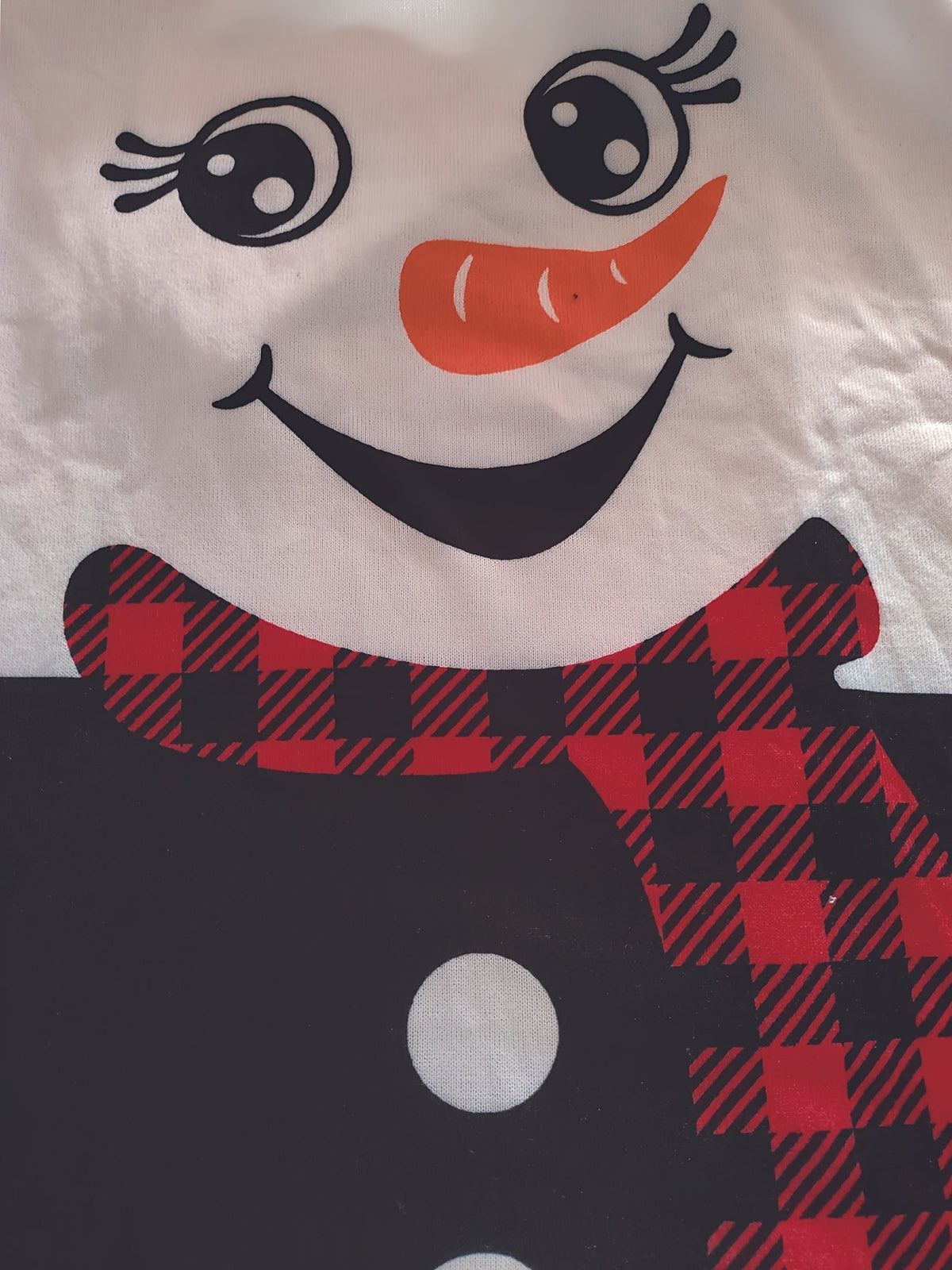 Christmas Cute Dress, Women's Snowman Print Long Sleeve Round Neck Tee Dress With Pockets