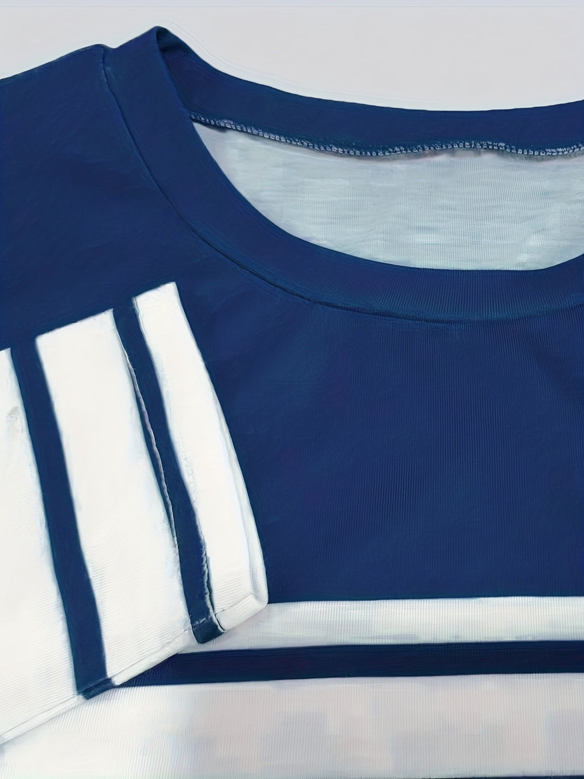 Stripe Print Crew Neck T-Shirt, Casual Long Sleeve Top