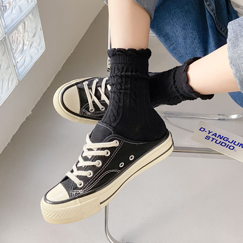 Women's Twist Texture Mid Tube Socks