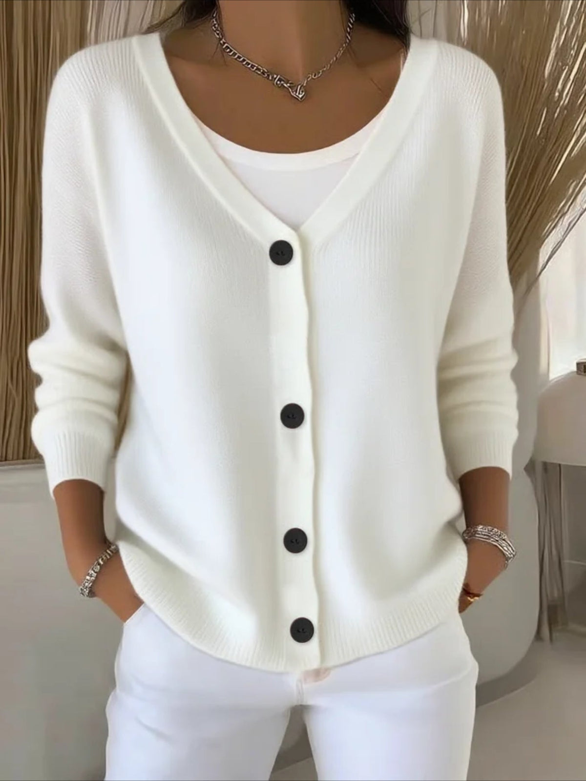 Plain Long Sleeve Comfy Casual Cardigan