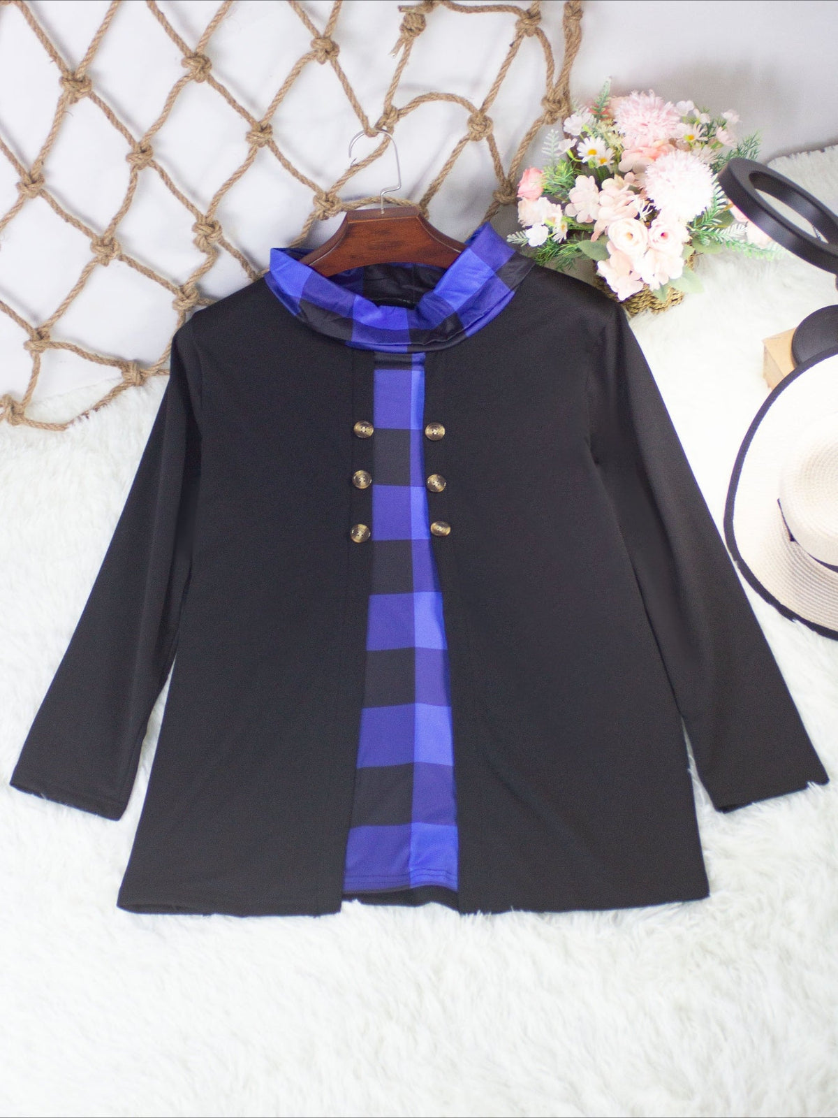 Chic 2-in-1 Plaid Print T-Shirt Top