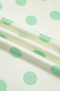 Green Color Block Patchwork Polka Dot Wide Leg Pant Set