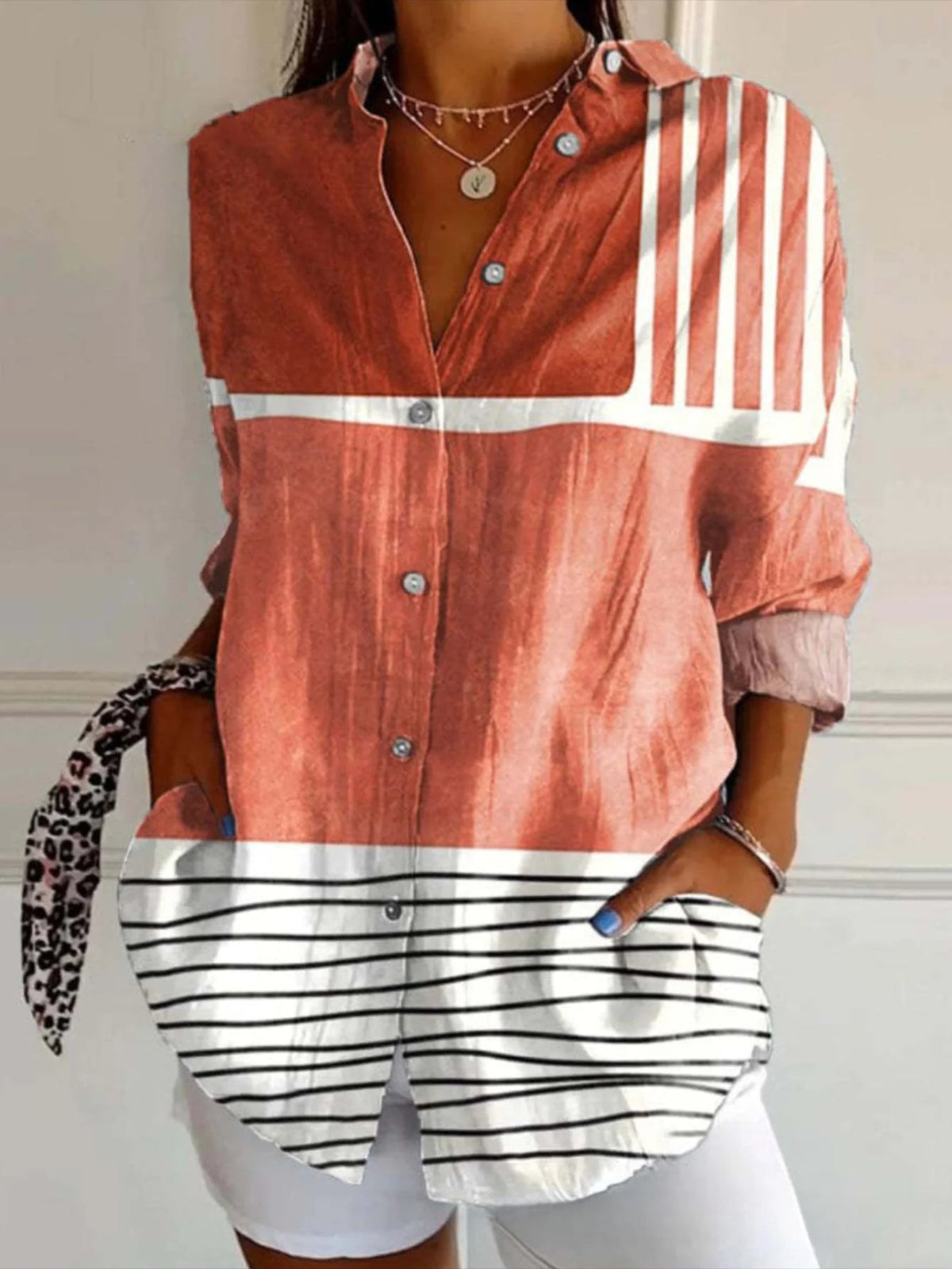 Casual Shirt Long Sleeve Floral Regular Loose Top