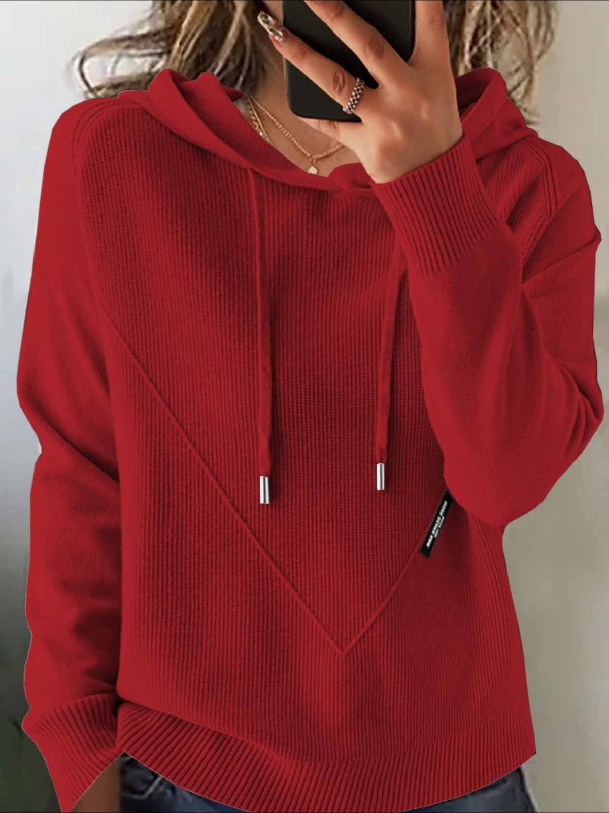 Plain Winter Vintage Long Sleeve Hoodie Sweater
