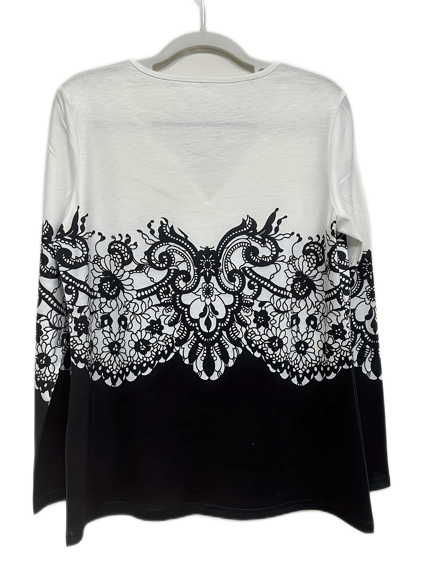 Casual Geometric Pattern V-Neck Long Sleeve T-Shirt