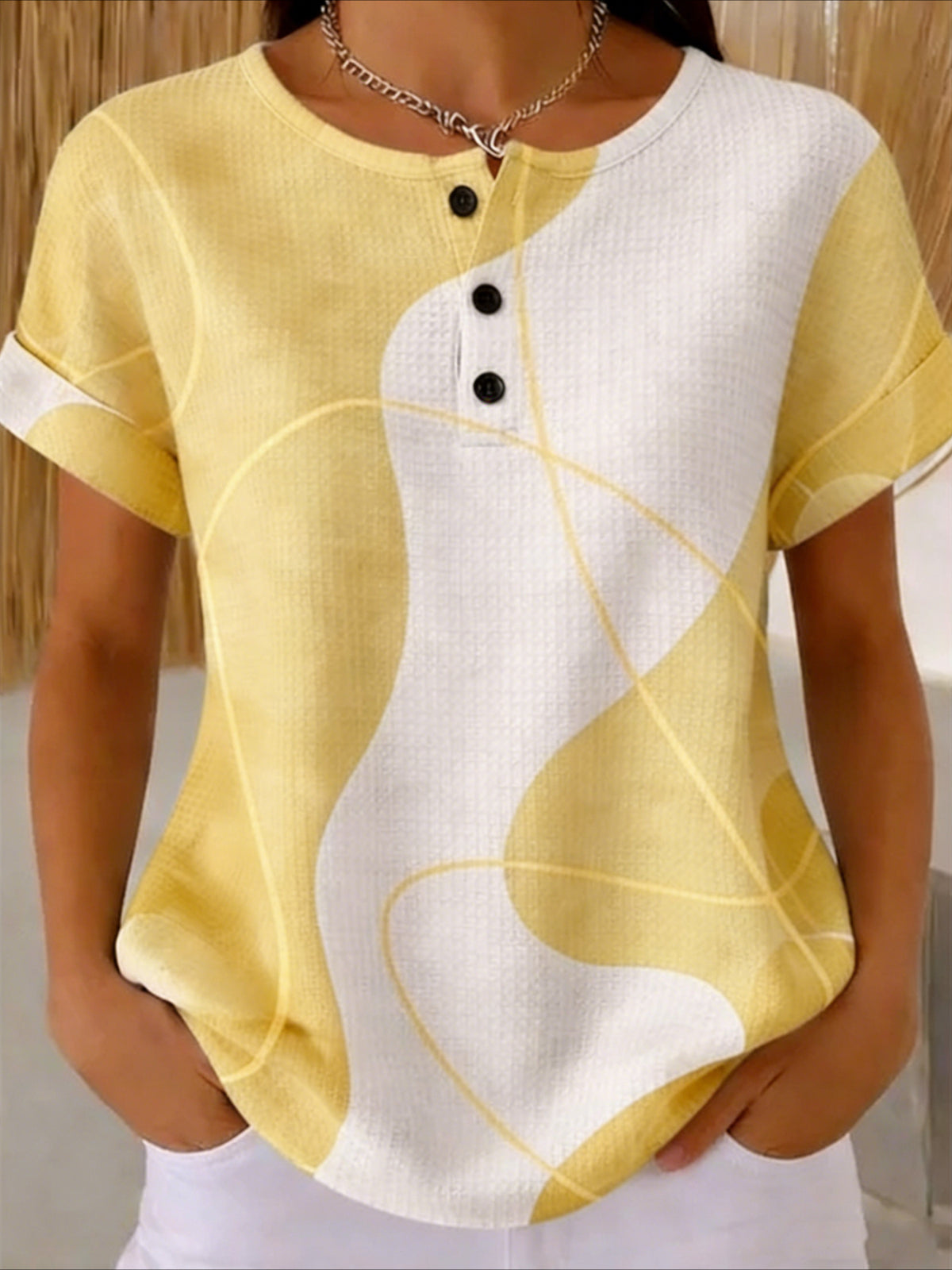 Loose Geometric Others Vintage T-Shirt
