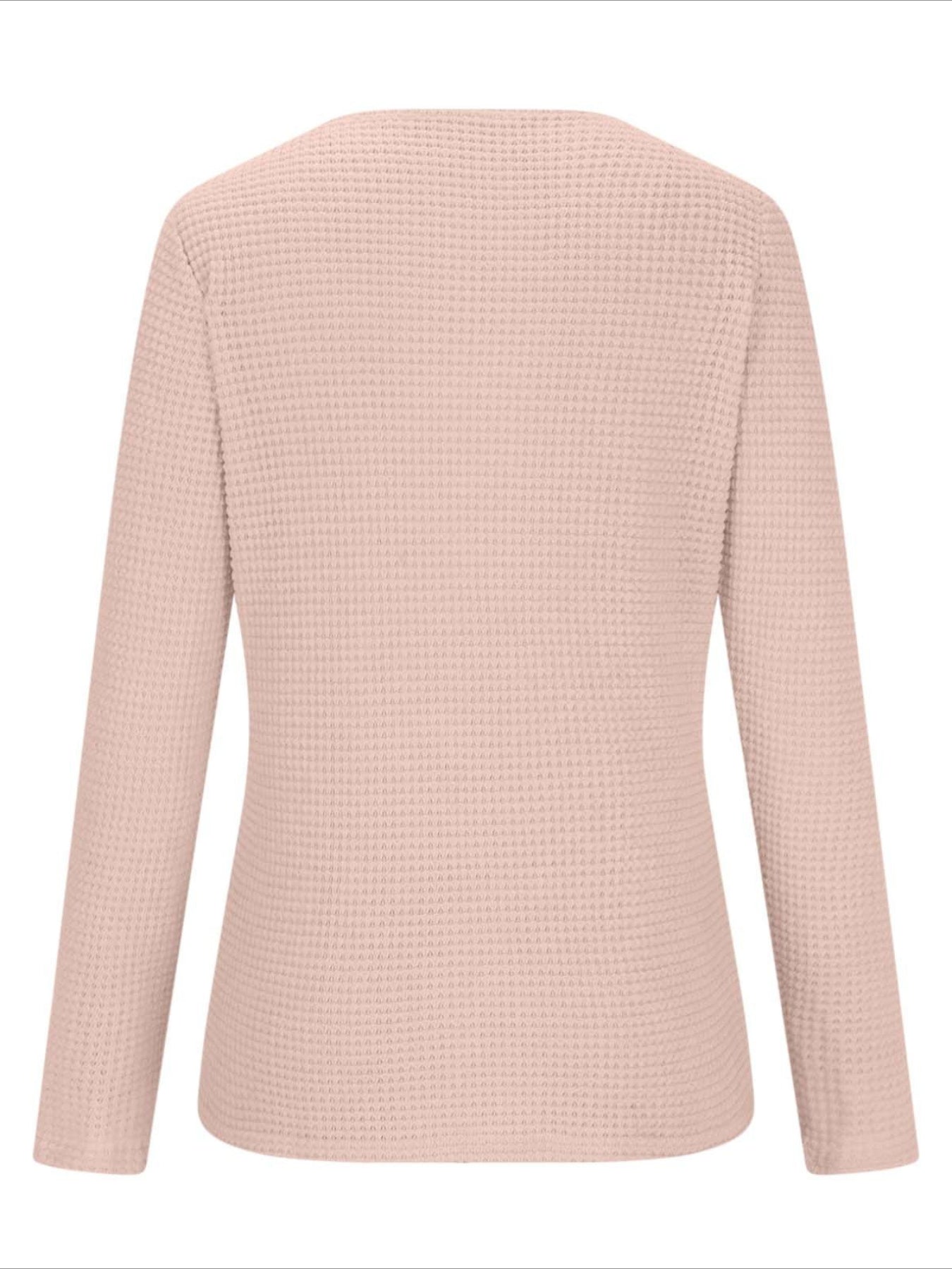 Pineapple Checked Lace Splicing Long Sleeve Solid Color T-shirt