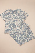Multicolour Retro Camouflage Print Plus Size 2pcs Outfit