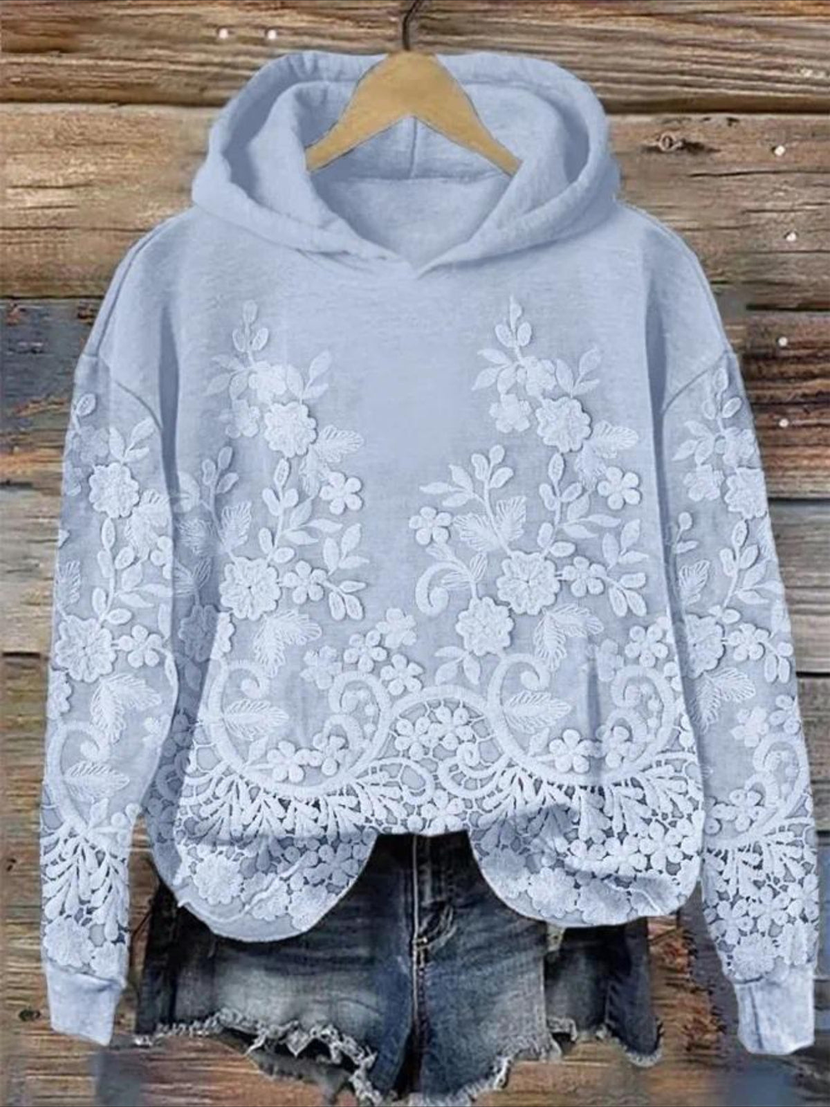Fleece lining Long Sleeve Vintage Spring/Fall Hoodie