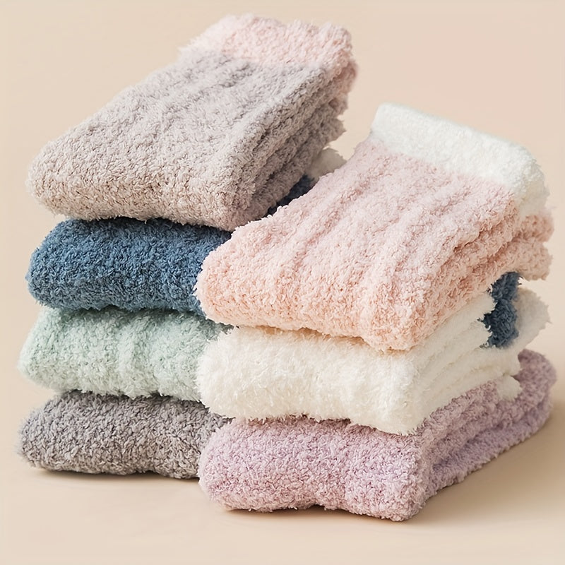 Thickened Fuzzy Socks, Comfy & Warm Mid Tube Socks, Women's Stockings & Hosiery