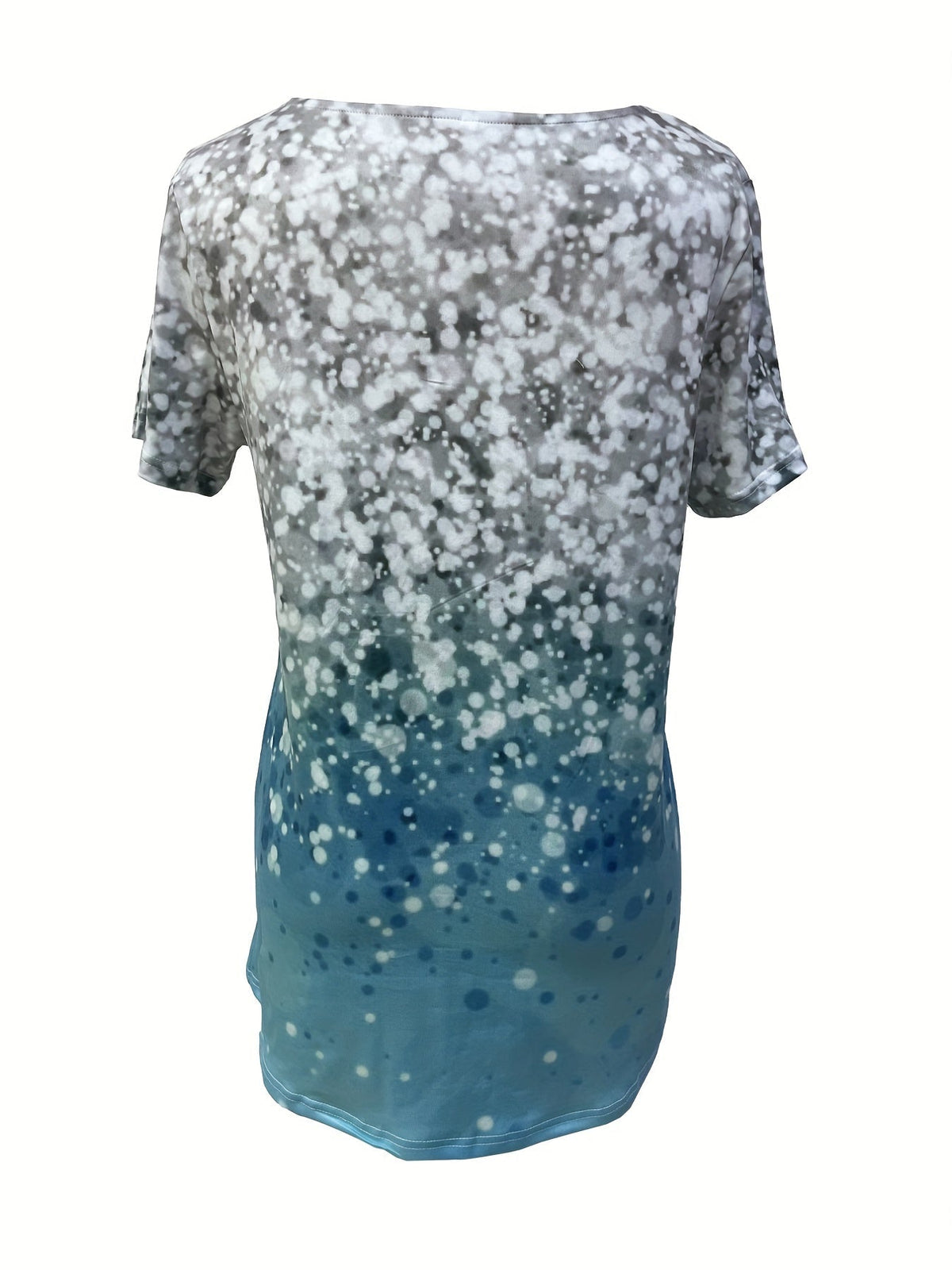Casual T-shirt, Women's Allover Print Short Sleeve Round Neck Medium Stretch Tee