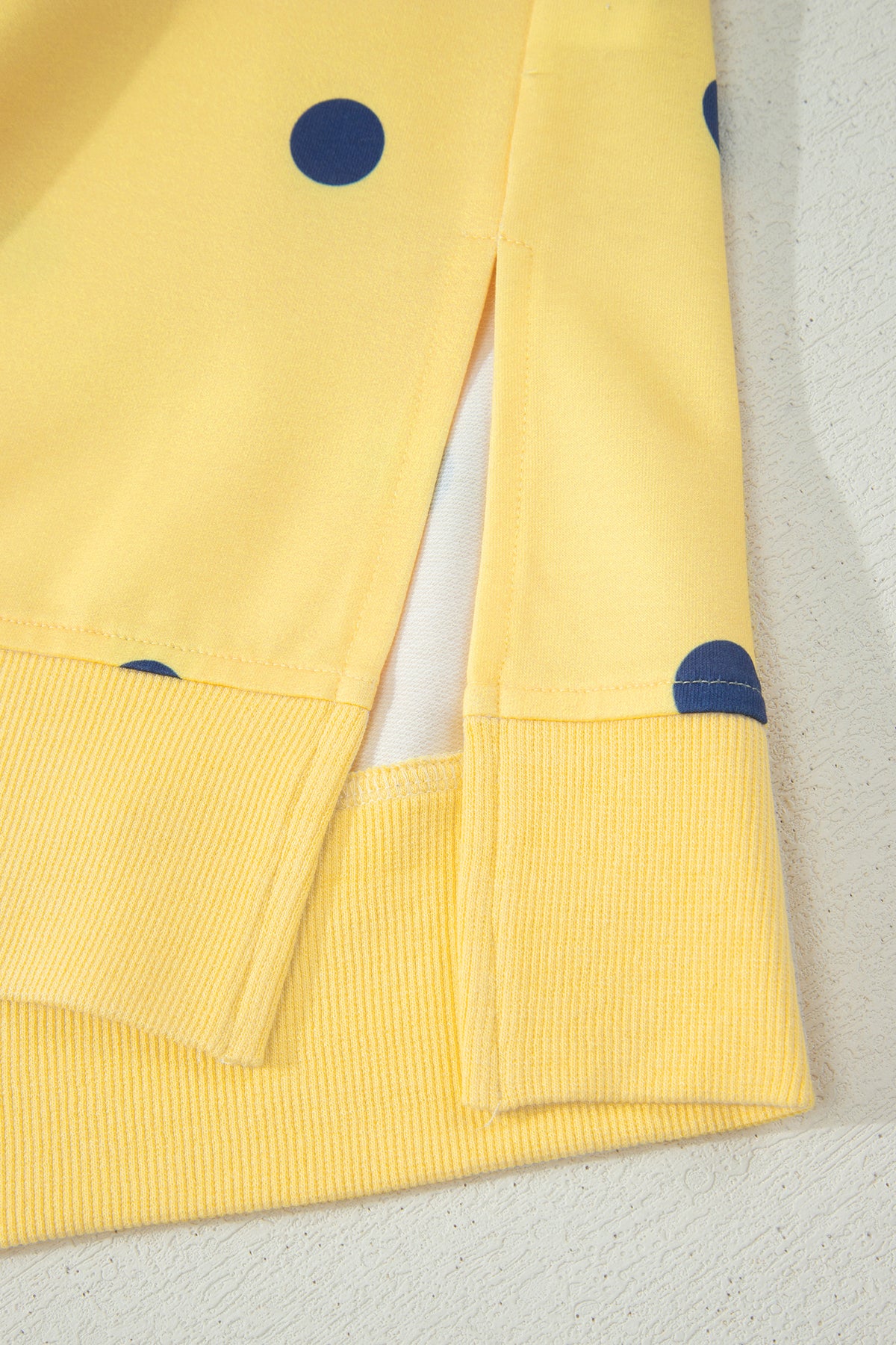 Yellow Polka Dot Print Crossed Seam Detail Oversize Tee