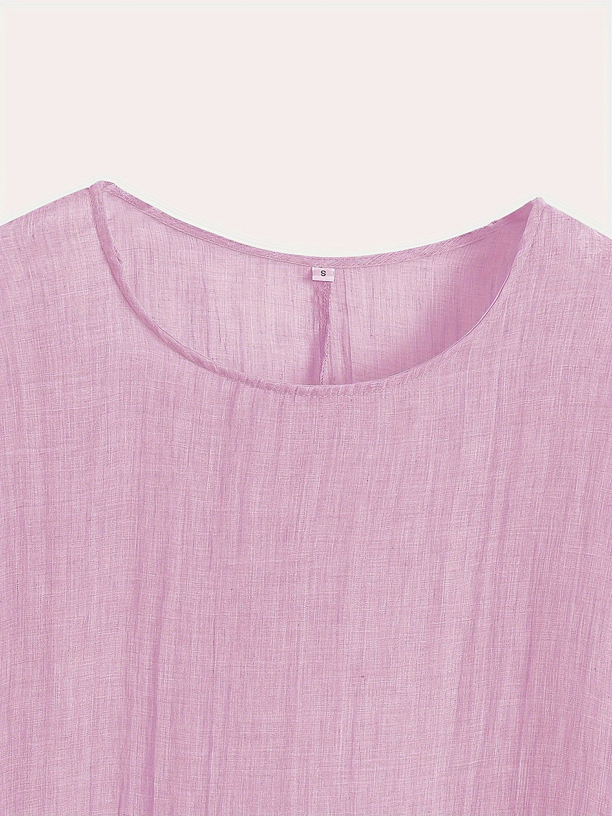 Solid Crew Neck T-Shirt, Casual Short Sleeve Loose Comfy Top