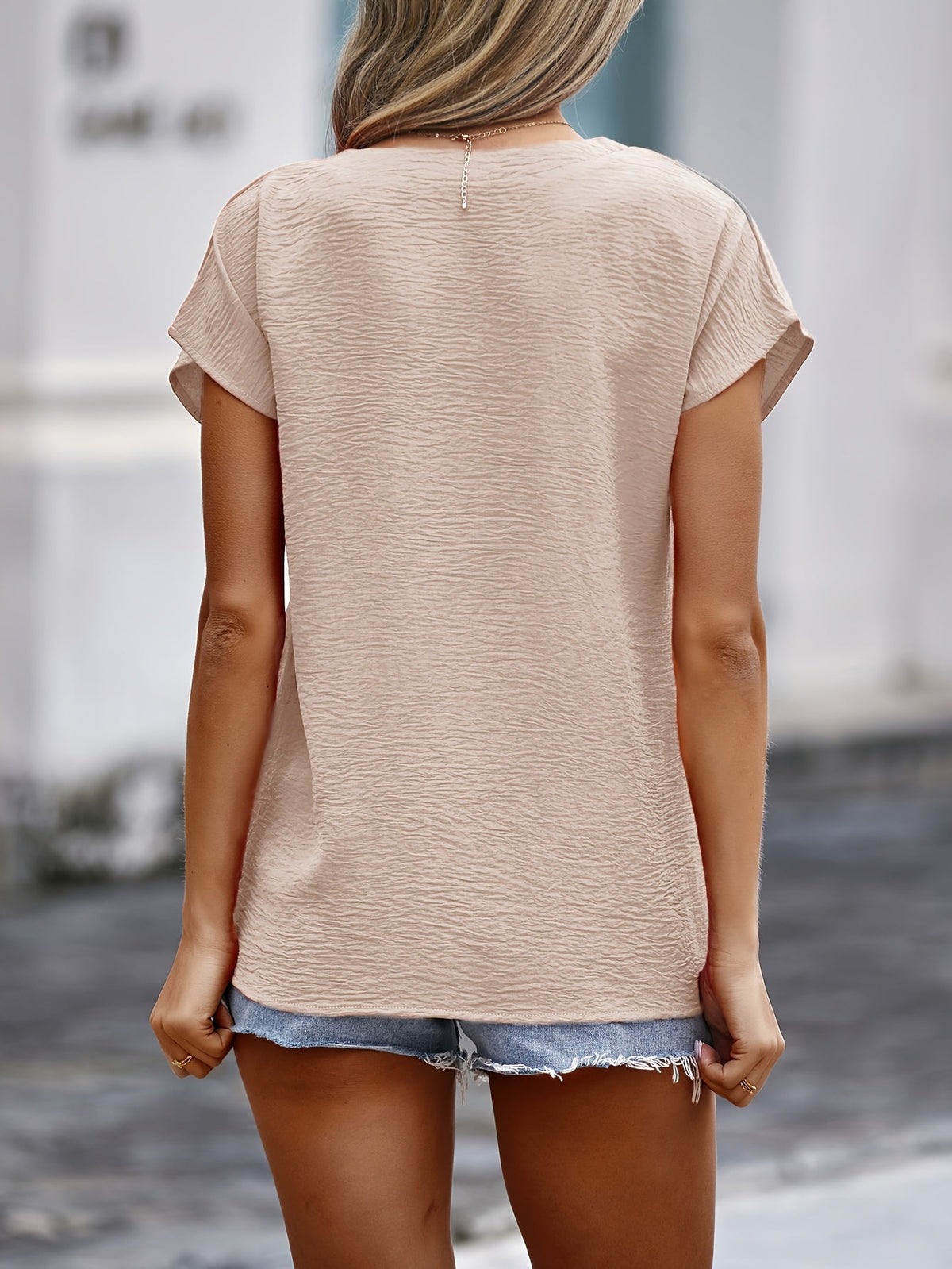 Elegant V-Neck Blouse with Button Detail - Perfect Fashion