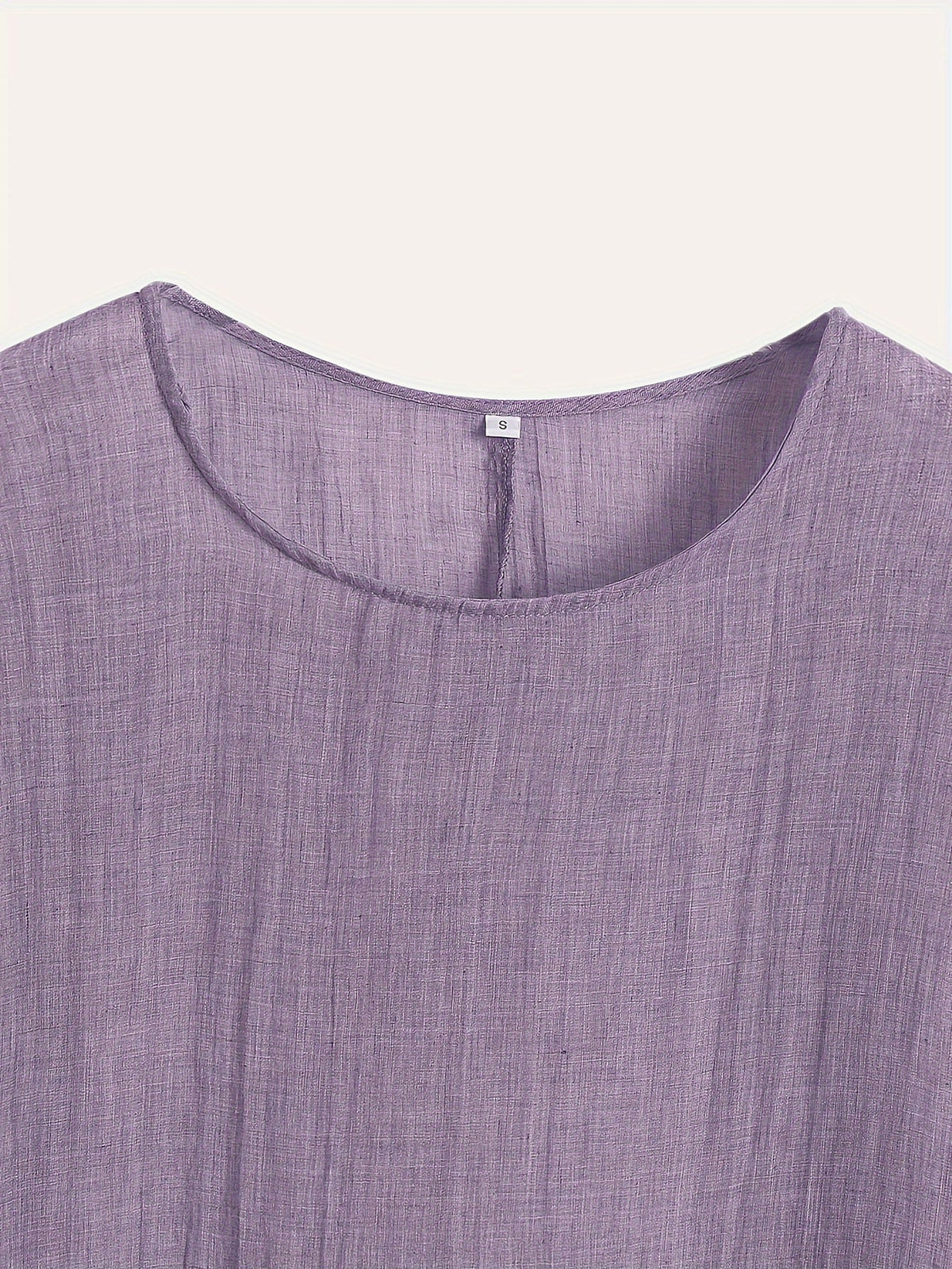 Solid Crew Neck T-Shirt, Casual Short Sleeve Loose Comfy Top