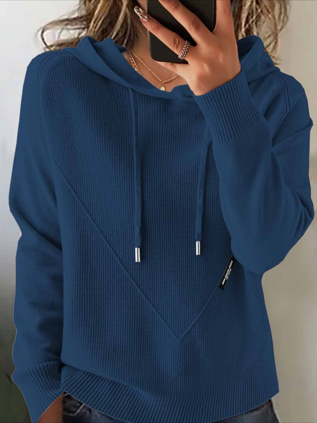 Plain Winter Vintage Long Sleeve Hoodie Sweater