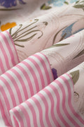 Multicolour Floral Print Striped Detail Knot Straps Maxi Dress