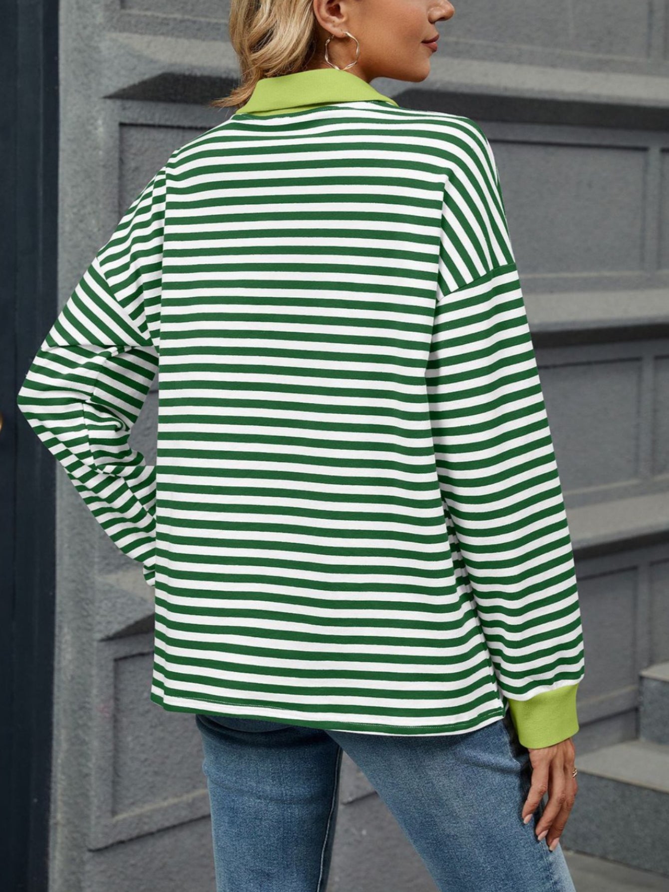 Patchwork Striped Long Sleeve T Shirt
