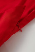 Racing Red Faux Two Piece Gingham Contrast Patchwork Loose Mini Dress